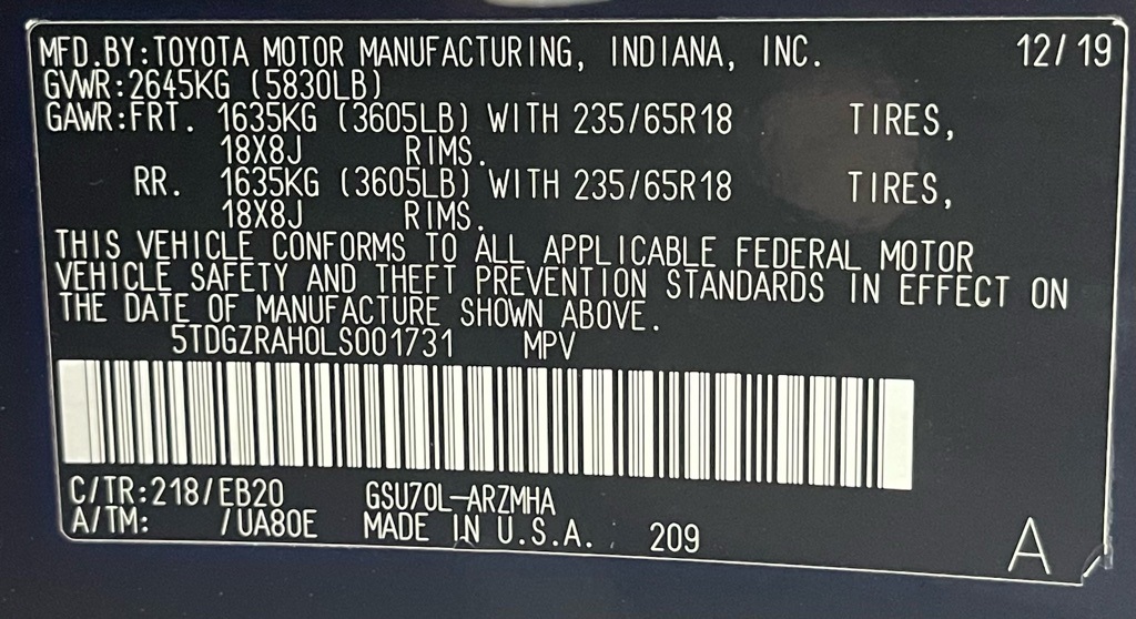 2020 Toyota Highlander XLE Black at Classic Elite Chevrolet Sugar Land