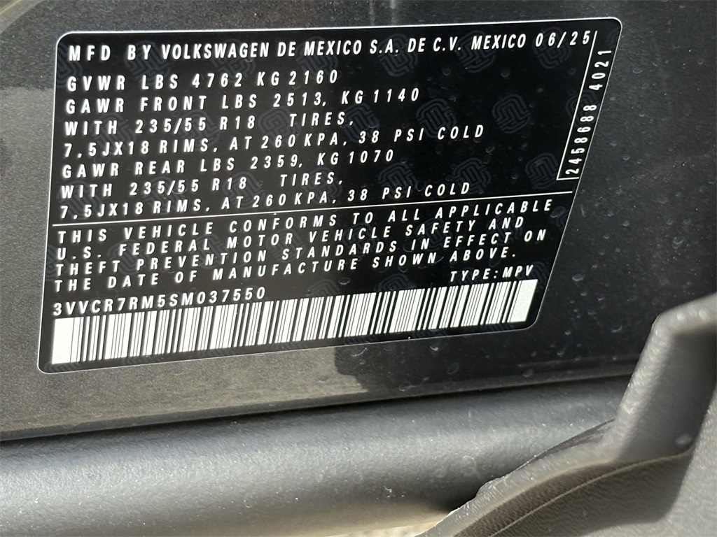 2025 Volkswagen Tiguan 2.0T S Gray at DeMontrond Auto Country