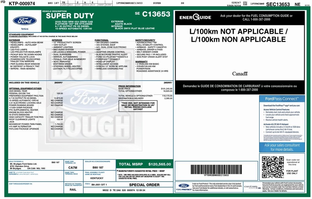 2025 Ford F-250 Super Duty Platinum Crew Cab 4WD