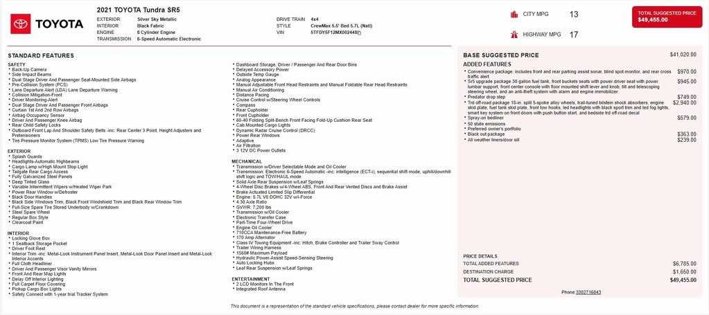 2021 Toyota Tundra SR5 CrewMax 4WD