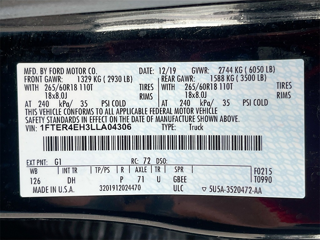 2020 Ford Ranger Lariat Black at Classic Chevrolet Galveston