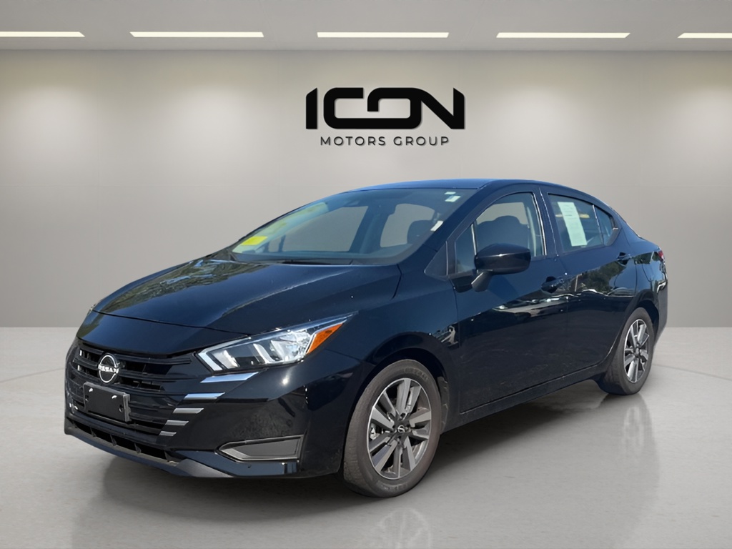 Super Black Metallic 2023 Nissan Versa Sedan Front-Wheel Drive Continuously Variable Transmission