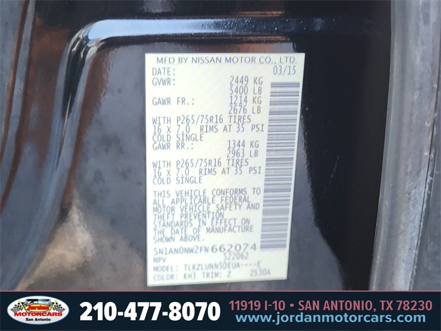 Used Car 2015 Nissan Xterra  Pro-4x For Sale Under $25,000 In San Antonio, Texas