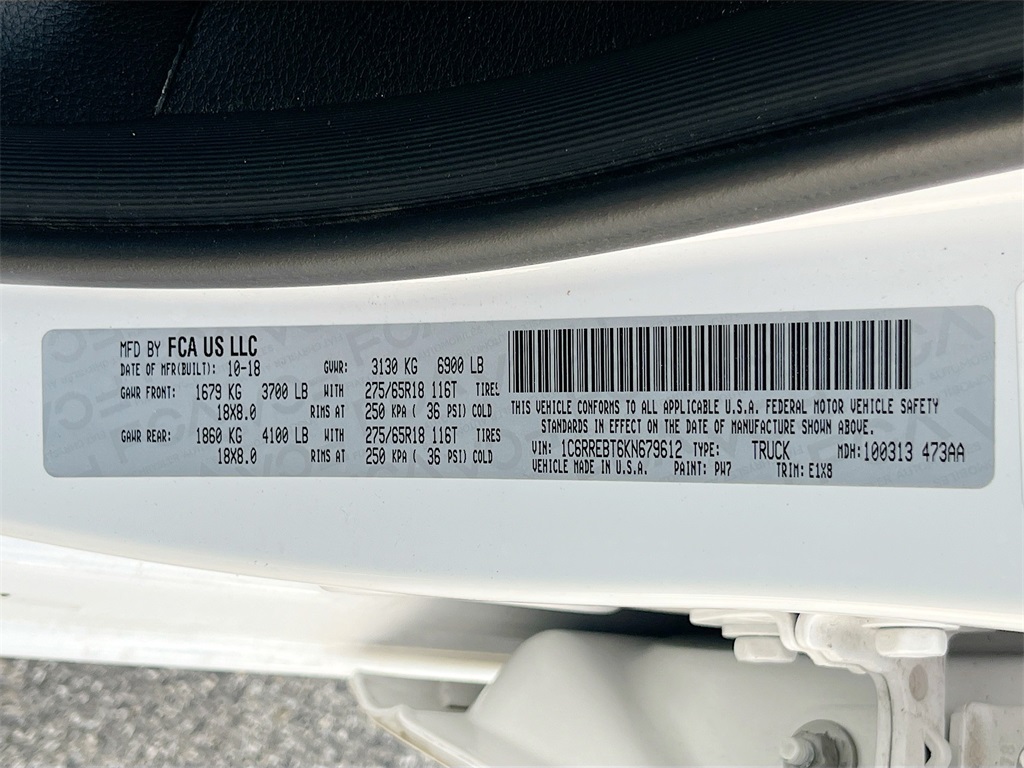 2019 Ram 1500 Big Horn/Lone Star White at Emmons Autoplex