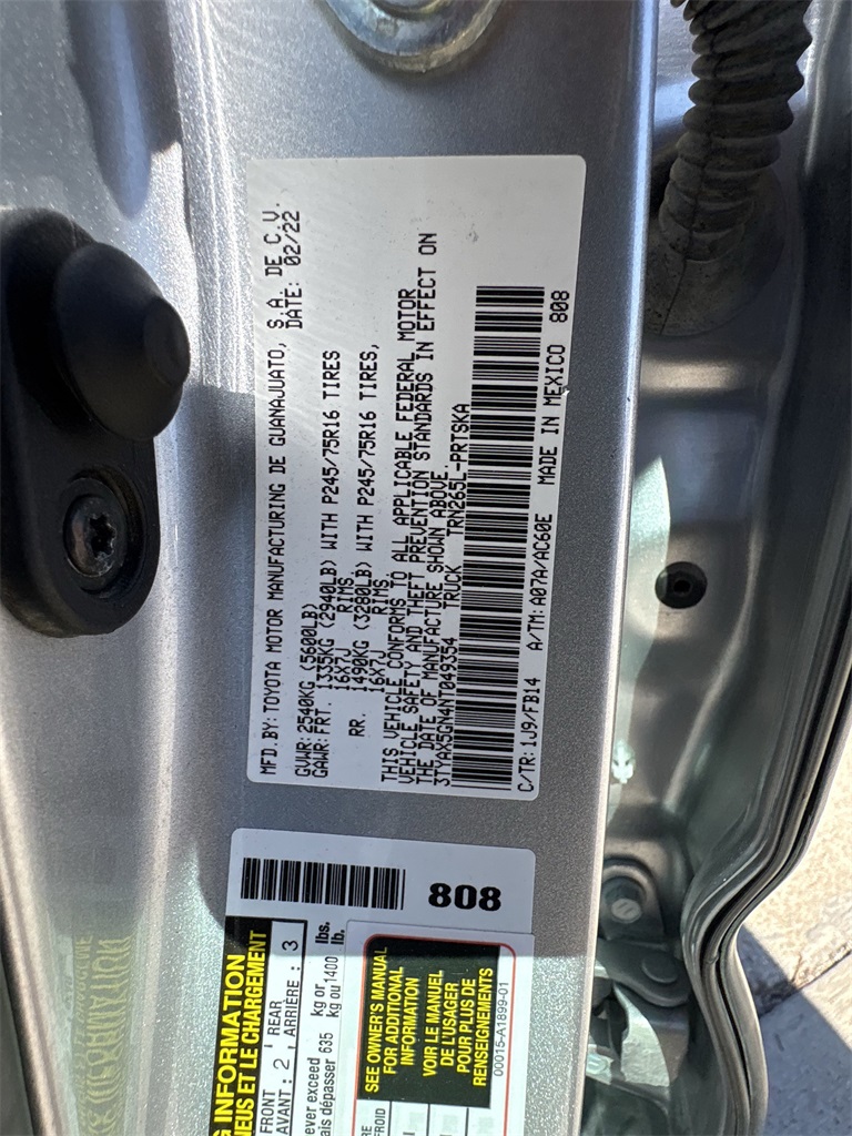 2022 Toyota Tacoma SR Silver at DeMontrond Auto Country