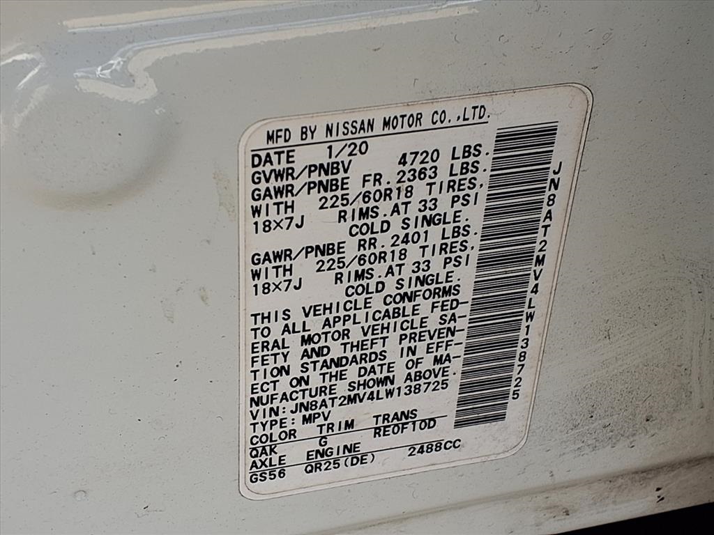 2020 Nissan Rogue SV White at Martin Chrysler Dodge Jeep Ram