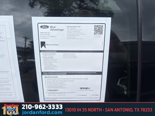 Used Car 2022 Ford Escape  Sel For Sale Under $25,000 In San Antonio, Texas