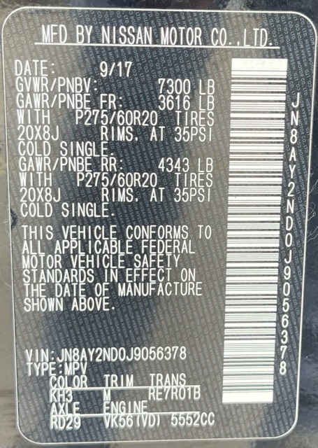 2018 Nissan Armada Platinum Black at Legacy Ford