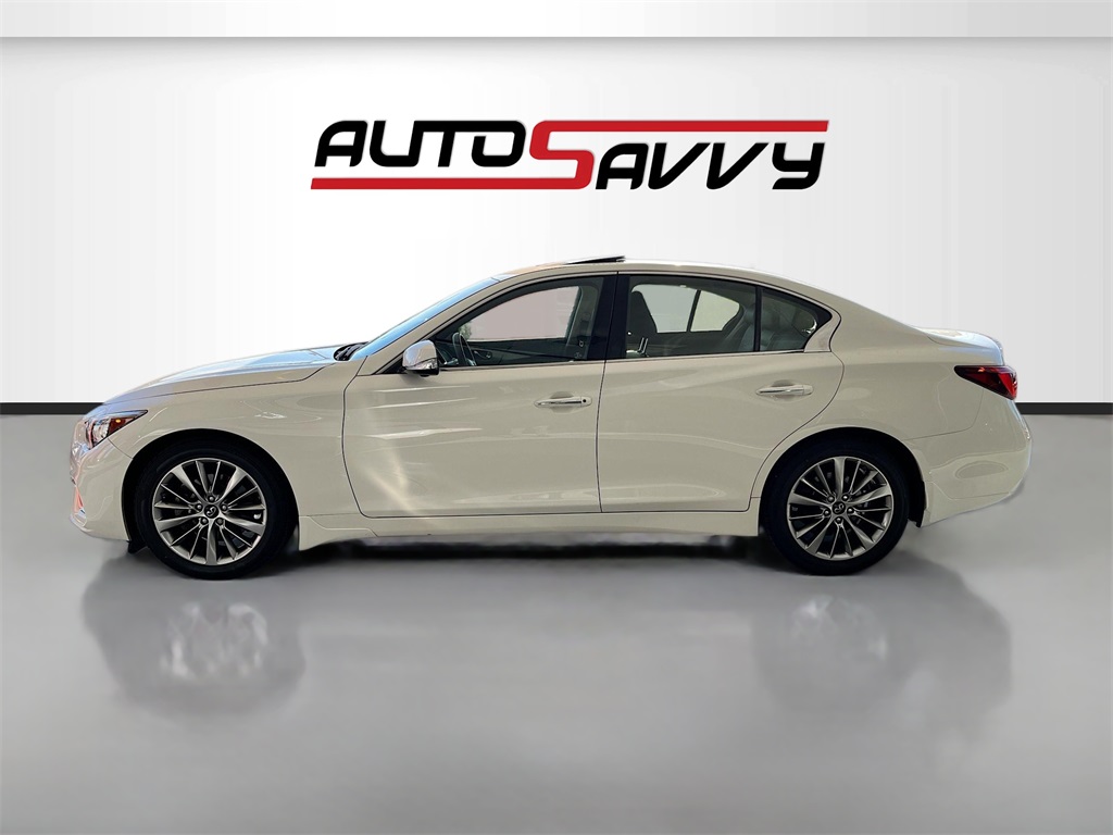 2023 INFINITI Q50 LUXE White at AutoSavvy Houston Southwest