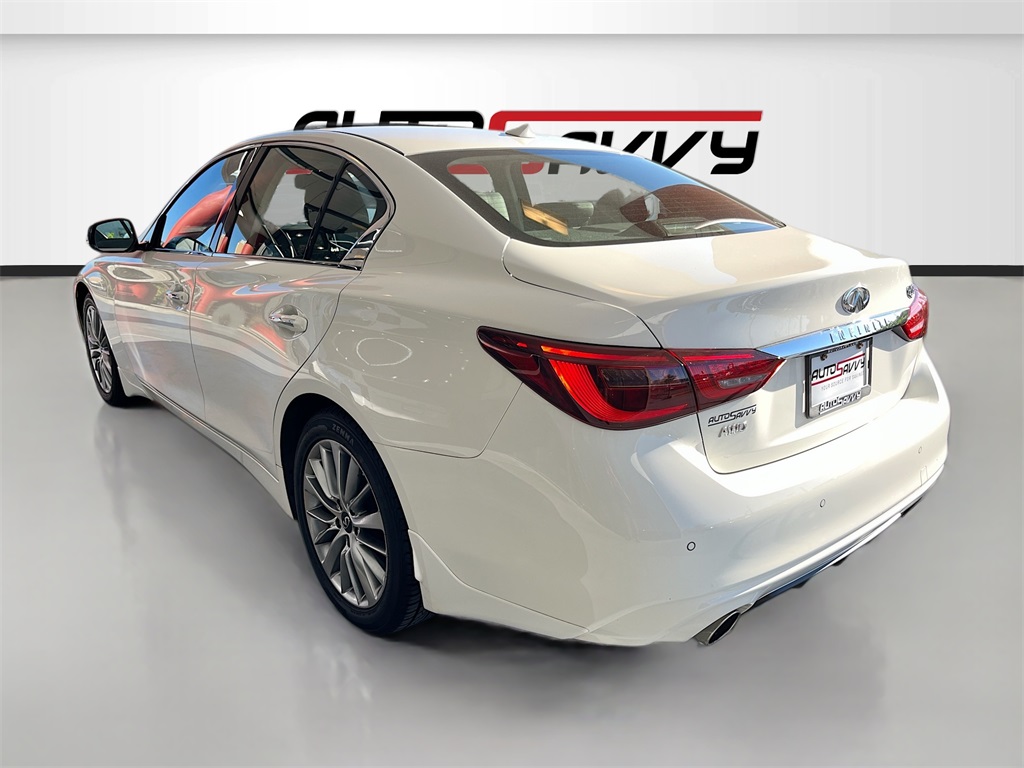2023 INFINITI Q50 LUXE White at AutoSavvy Houston Southwest