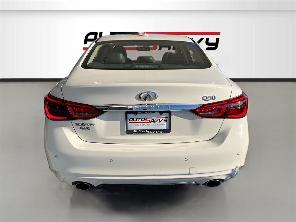 2023 INFINITI Q50 LUXE White at AutoSavvy Houston Southwest