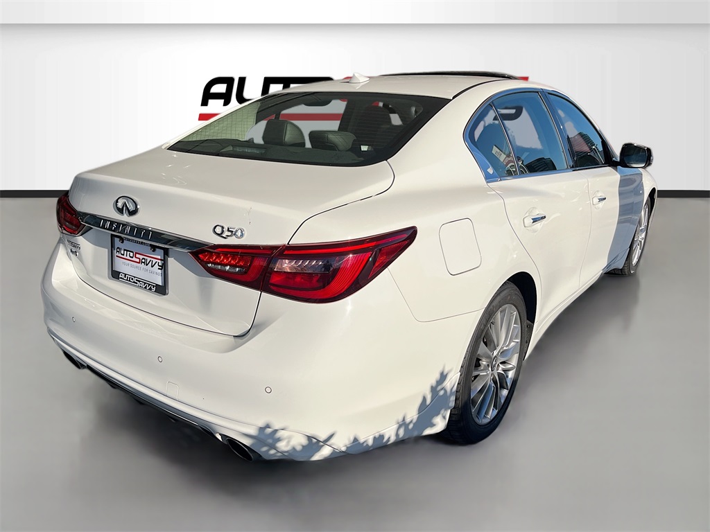 2023 INFINITI Q50 LUXE White at AutoSavvy Houston Southwest