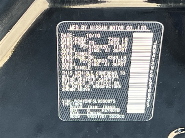 2020 Nissan Armada Platinum Black at Autostrade