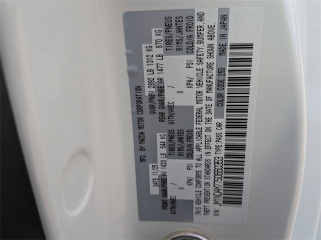 2025 Mazda MX-5 Miata RF Grand Touring White at Joe Myers Mazda Kia