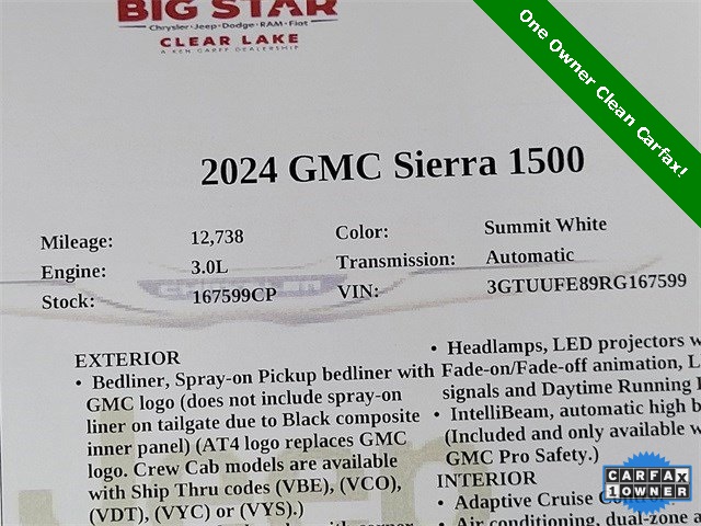 2024 GMC Sierra 1500 AT4X  at Monument Chevrolet