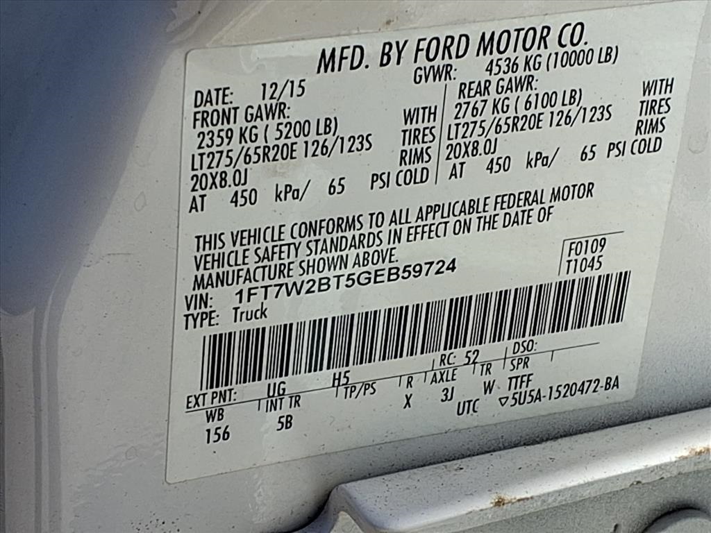 2016 Ford F-250SD Lariat White at Wharton Ford