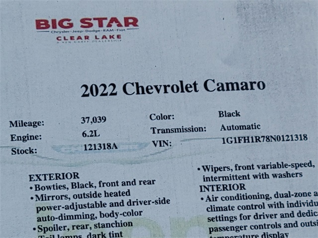 2022 Chevrolet Camaro SS Black at AutoSavvy Houston Northwest