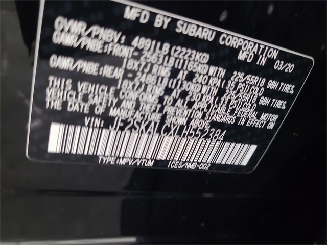 2020 – Subaru – Forester