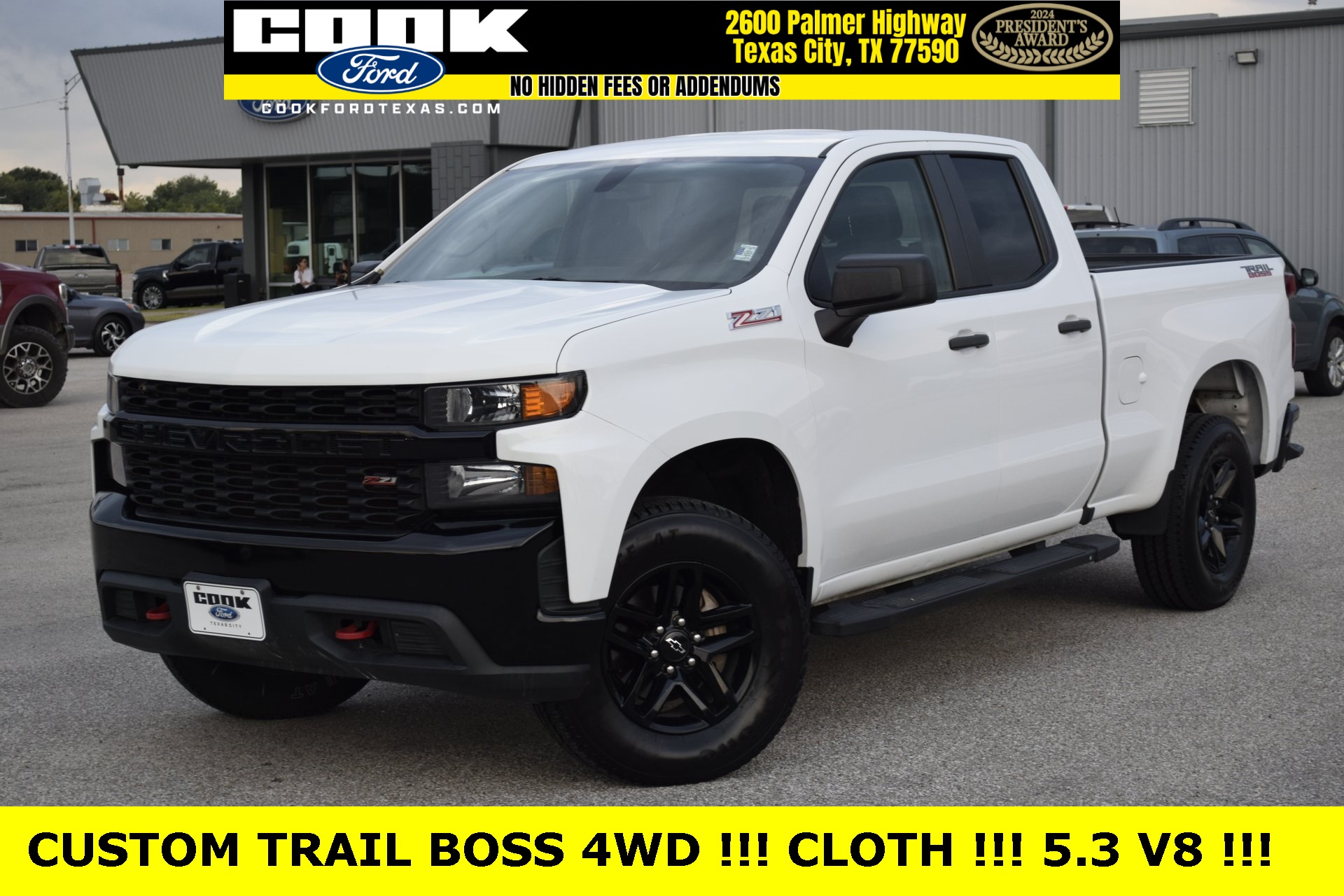 2019 Chevrolet Silverado 1500 Custom Trail Boss White at Emmons Autoplex