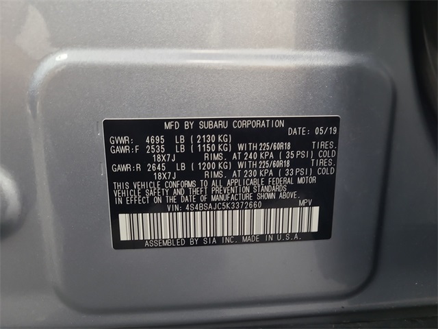 2019 – Subaru – Outback