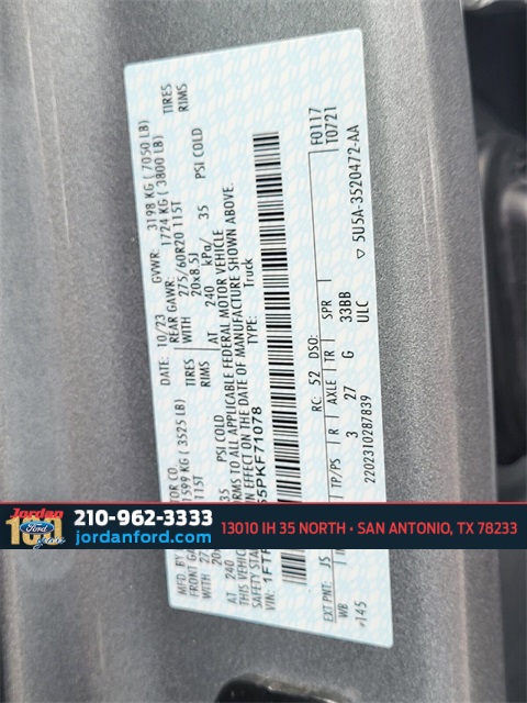 Used Car 2023 Ford F-150  Lariat For Sale Under $50,000 In San Antonio, Texas