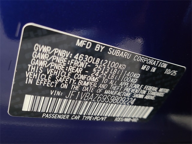 2025 – Subaru – WRX