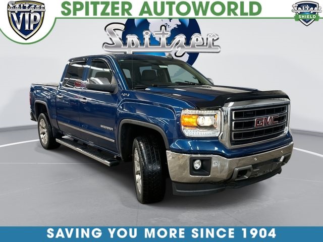 Stone Blue Metallic 2015 GMC Sierra 1500 SLT Crew Cab 4WD Pickup Truck Four-Wheel Drive 6-Speed Automatic Overdrive