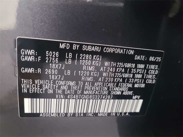 2025 – Subaru – Outback