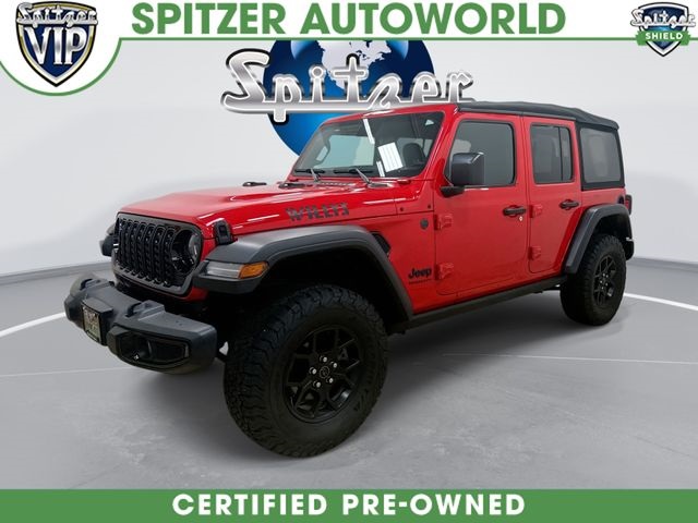 Firecracker Red Clearcoat 2024 Jeep Wrangler Willys 4-Door 4WD SUV / Crossover Four-Wheel Drive 8-Speed Automatic