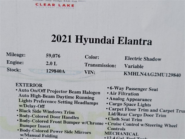 2021 Hyundai Elantra SEL Gray at Keating Nissan