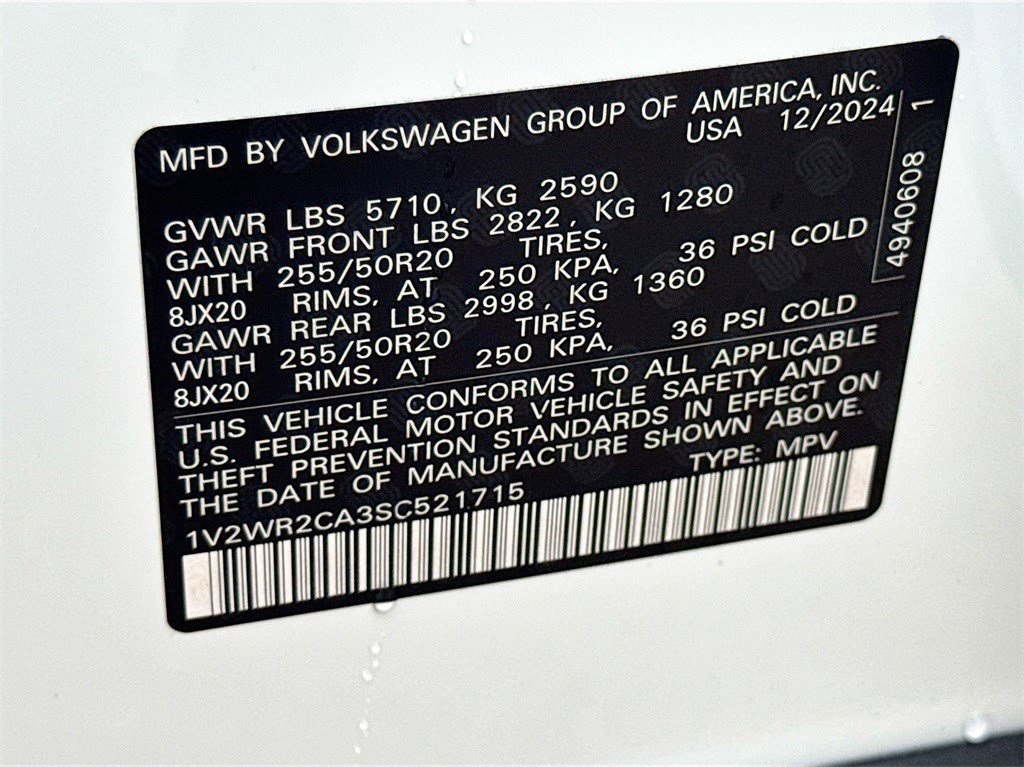 2025 Volkswagen Atlas 2.0T SE w/Technology White at DeMontrond Automotive Group