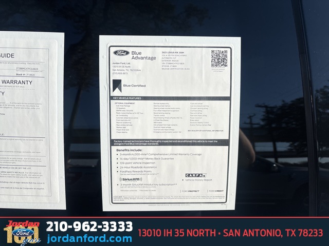 Used Car 2023 Lexus Rx  350h Premium Plus For Sale Under $50,000 In San Antonio, Texas