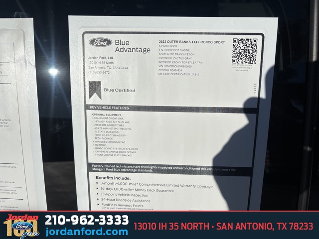 Used Car 2022 Ford Bronco Sport  Outer Banks For Sale Under $30,000 In San Antonio, Texas