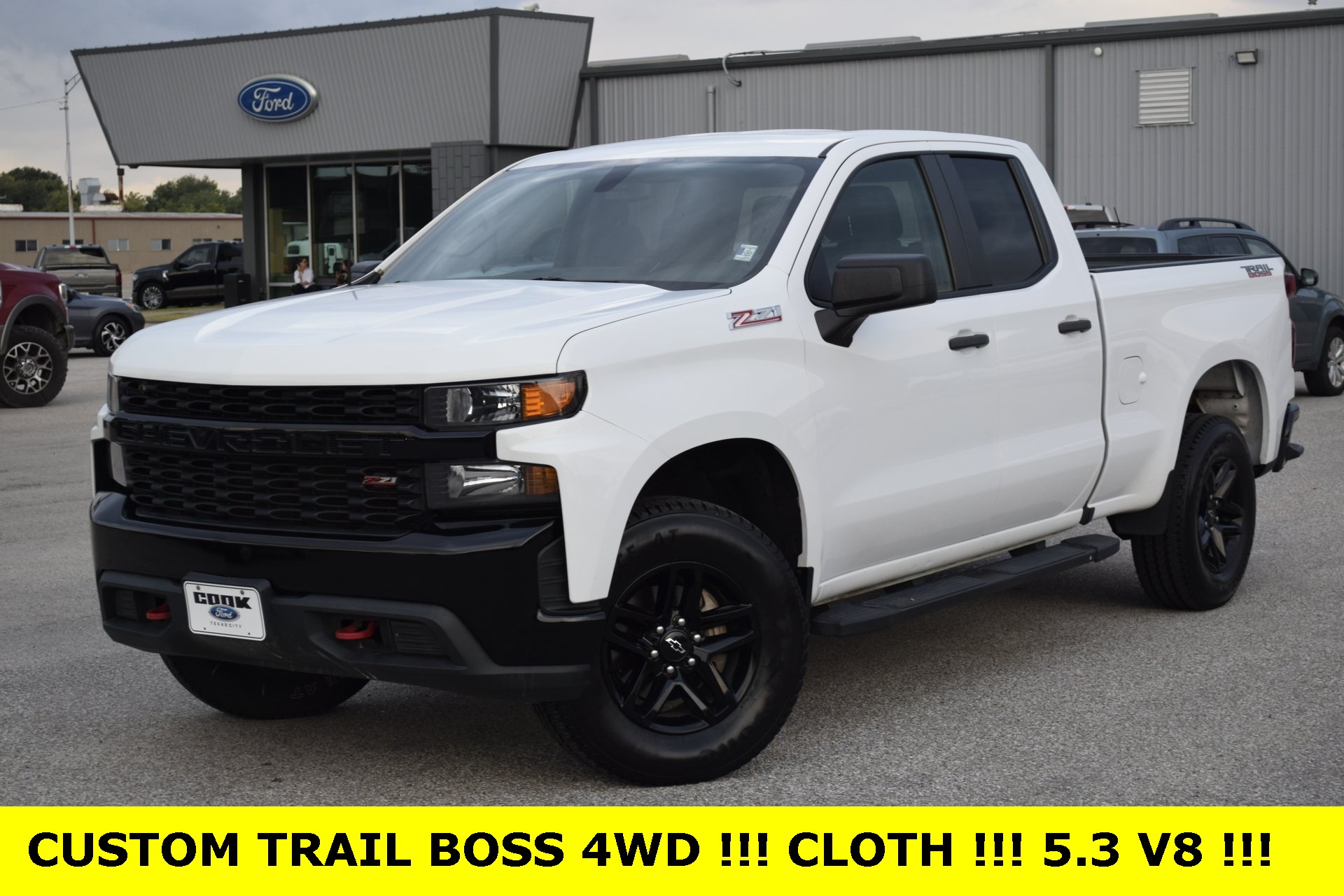 2019 Chevrolet Silverado 1500 Custom Trail Boss White at Emmons Autoplex