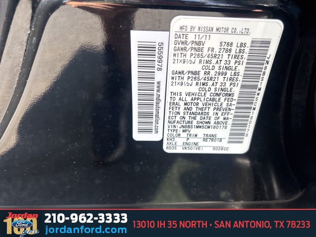 Used Car 2012 Infiniti Fx50  Base For Sale In San Antonio, Texas