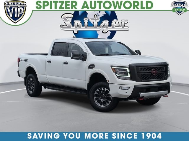 Glacier White 2024 Nissan Titan XD PRO-4X Crew Cab 4WD Pickup Truck Four-Wheel Drive 9-Speed Automatic
