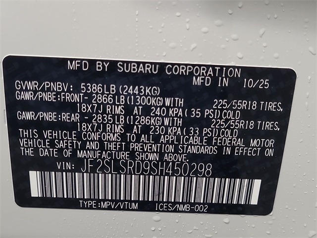 2025 – Subaru – Forester Hybrid