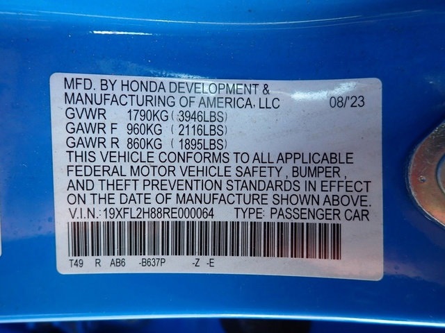 Used 2024 Honda Civic Sport in Pittsburgh, PA 19XFL2H88RE000064