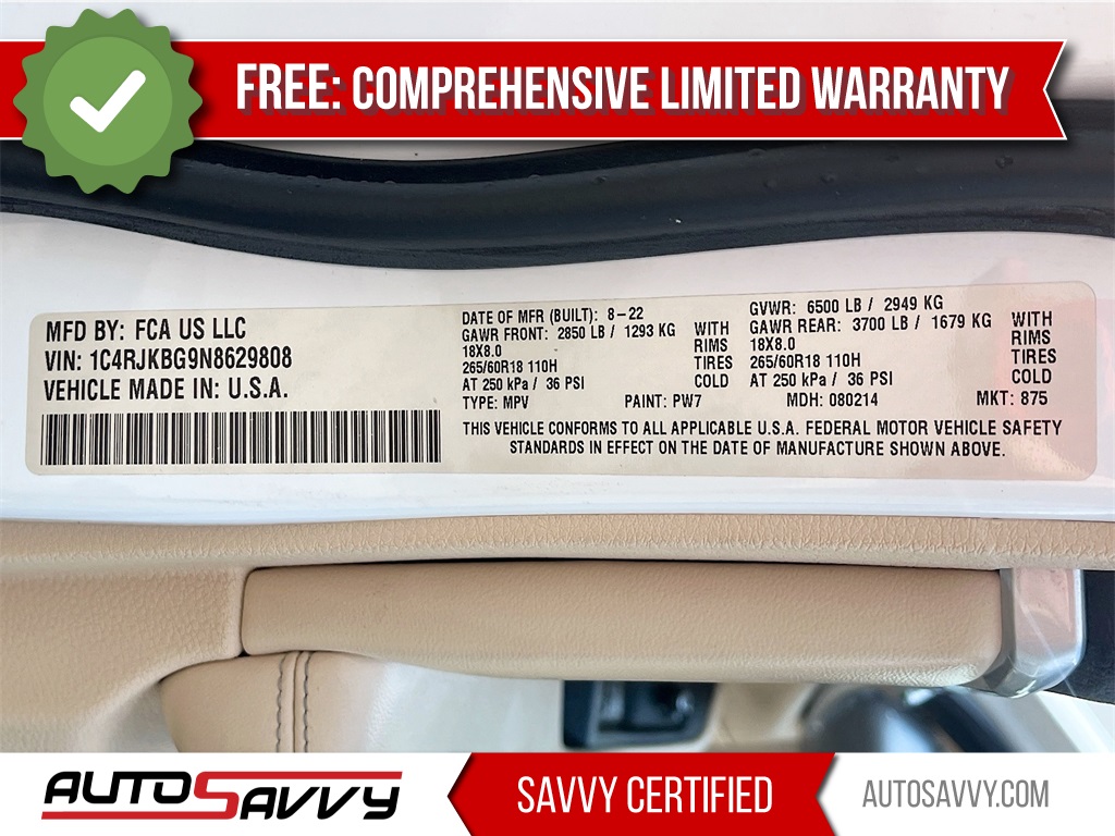 2022 Jeep Grand Cherokee L Limited White at River Oaks CDJR