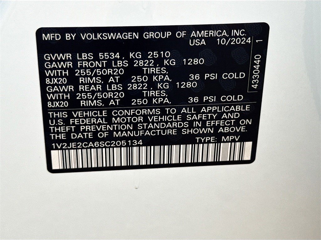 2025 Volkswagen Atlas Cross Sport 2.0T SE w/Technology White at DeMontrond Automotive Group