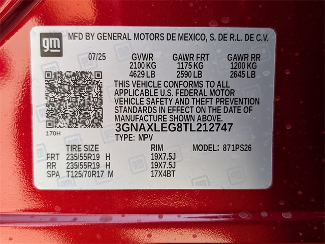 2026 Chevrolet Equinox RS Red at Classic Elite Chevrolet Sugar Land