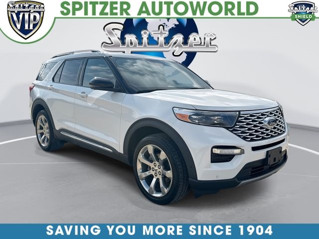 Star White Metallic Tri-Coat 2020 Ford Explorer Platinum AWD SUV / Crossover All-Wheel Drive Automatic
