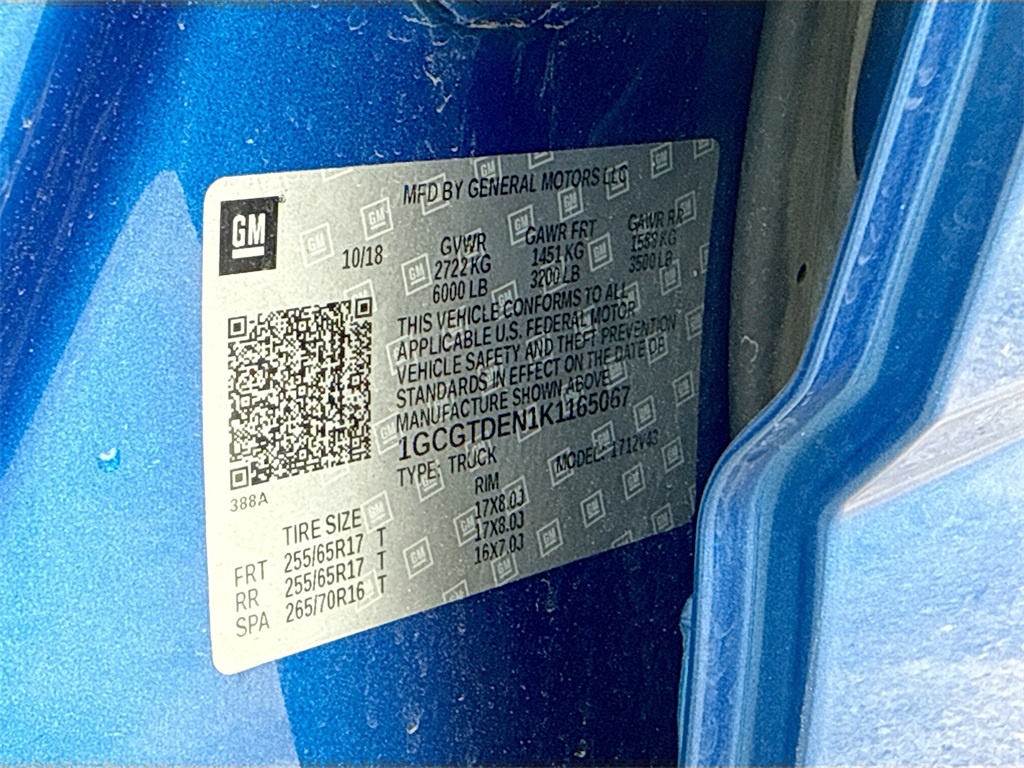 2019 Chevrolet Colorado Z71 Blue at Shottenkirk Kia Fort Bend