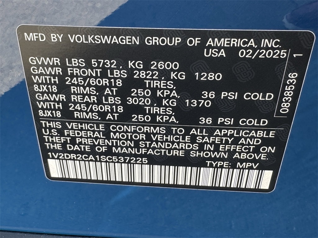 2025 Volkswagen Atlas 2.0T SE Blue at DeMontrond Auto Country