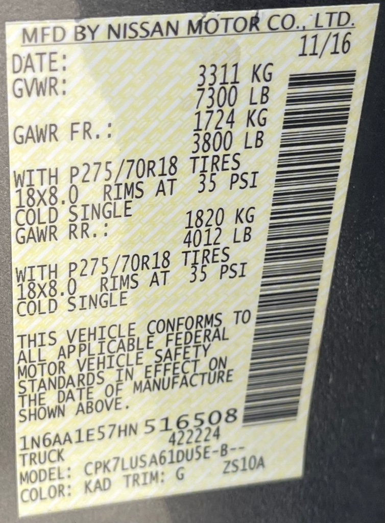 2017 Nissan Titan PRO-4X Gray at Emmons Autoplex