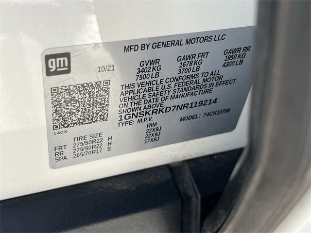 2022 Chevrolet Tahoe RST White at Classic Chevrolet Galveston