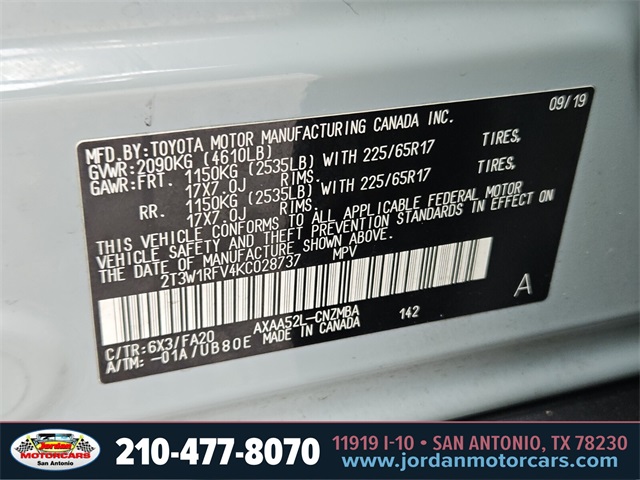 Used Car 2019 Toyota Rav4  Xle For Sale Under $25,000 In San Antonio, Texas