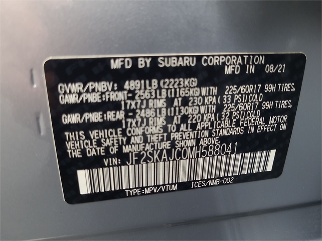 2021 – Subaru – Forester