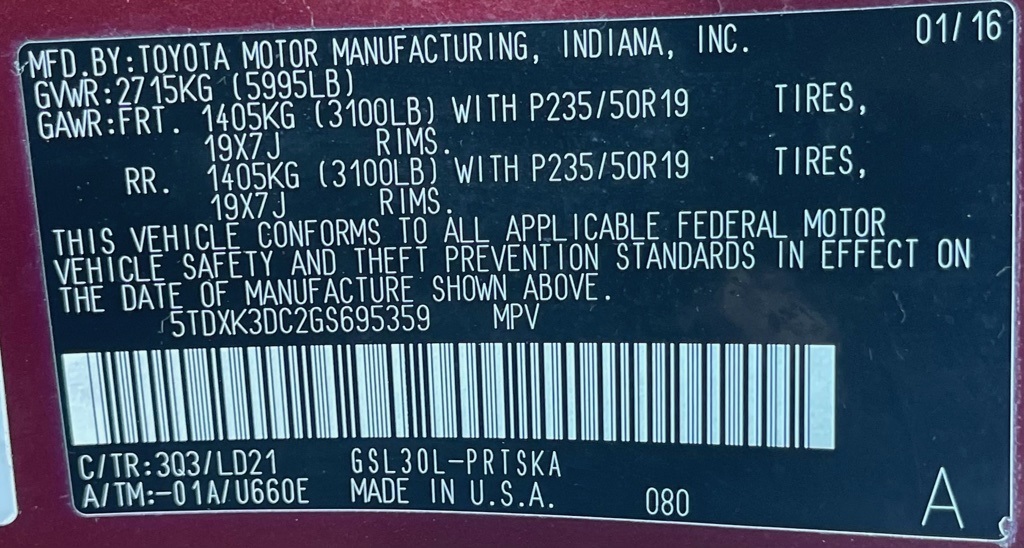 2016 Toyota Sienna SE Red at Bayway Cadillac Southwest