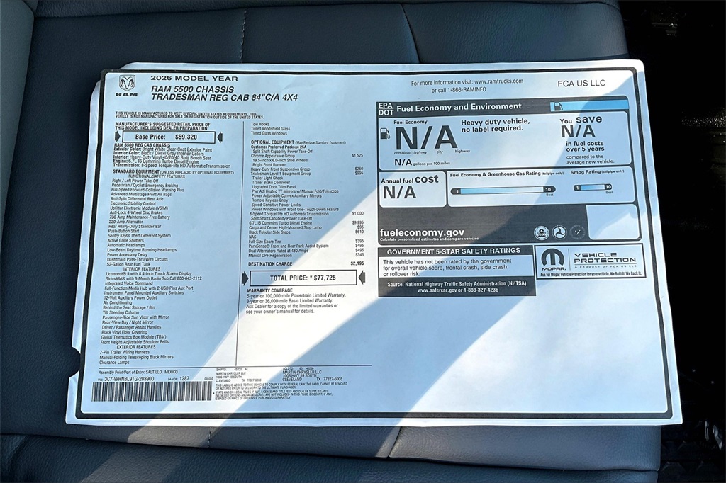 2026 Ram 5500HD Tradesman White at DeMontrond Auto Country